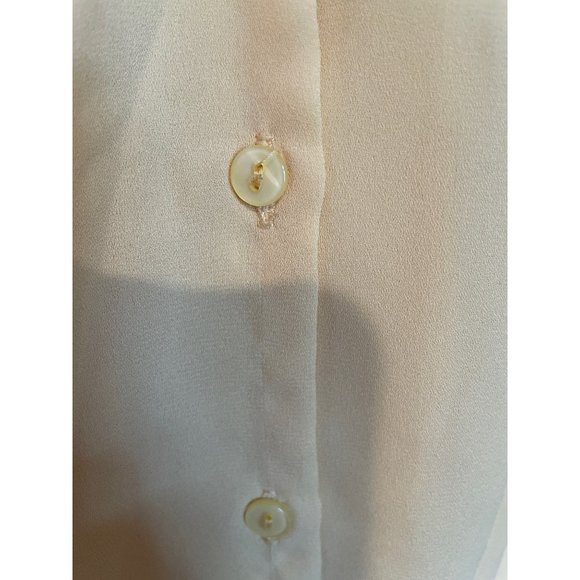 Sugarmint Womens Large Yellow Button Up Blouse V-Neck Long Sleeve Career Wear - Picture 3 of 8